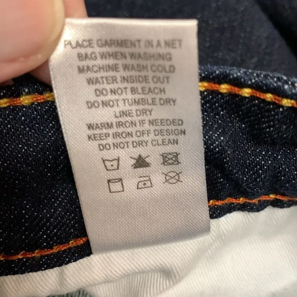 Ruthless Art NWOT Dark Blue Denim Low-Rise Embroidered Bootcut Jeans Sz 13/31